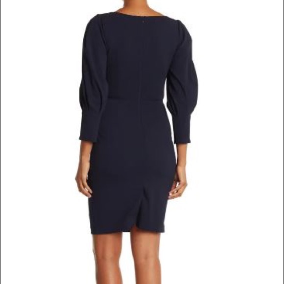 NWT! Vince Camuto Textured Scuba Bodycon Dress In Navy - Picture 2 of 7